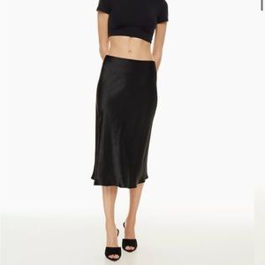 Aritzia babaton satin slip midi skirt size 0 in black. Worn once